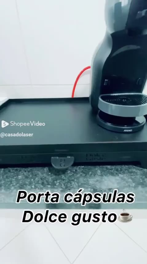 Porta Capsulas Dolce Gusto 40 Cápsulas Bandeja 50x30 Preto Mdf