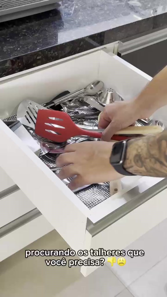 Porta Talheres Organizador De Gaveta De Cozinha Resistente Com 5 Divisórias Suporte Para Talher Durável Versátil Bonito