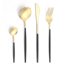 24 Pcs LouçA De Aço InoxidáVel Colher De Sobremesa Dourada / Luxuoso
