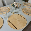 Kit 4 ou 6 Jogo Americano Tapete De Mesa Posta Redondo Design Elegante Impermeável 38cm