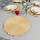 Kit 4 ou 6 Jogo Americano Tapete De Mesa Posta Redondo Design Elegante Impermeável 38cm