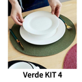 Kit 4 ou 6 Jogo Americano Tapete De Mesa Posta Redondo Design Elegante Impermeável 38cm