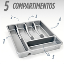 Porta Talheres Organizador De Gaveta De Cozinha Resistente Com 5 Divisórias Suporte Para Talher Durável Versátil Bonito