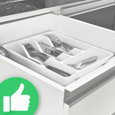 Porta Talheres Organizador De Gaveta De Cozinha Resistente Com 5 Divisórias Suporte Para Talher Durável Versátil Bonito