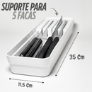 Porta Talheres Organizador De Gaveta De Cozinha Resistente Com 5 Divisórias Suporte Para Talher Durável Versátil Bonito