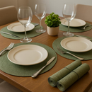 Kit 4 ou 6 Jogo Americano Tapete De Mesa Posta Redondo Design Elegante Impermeável 38cm