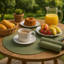 Kit 4 ou 6 Jogo Americano Tapete De Mesa Posta Redondo Design Elegante Impermeável 38cm