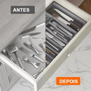 Organizador De Gavetas Ajustável para Cozinha, Utensílios, Talheres, Garfos, Colher, Facas