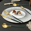 24 Pcs LouçA De Aço InoxidáVel Colher De Sobremesa Dourada / Luxuoso