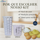 Kit Medidor Culinário Copo 500ml + Jarra 250ml Dosador Para Receitas Líquidos e Alimentos