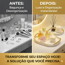 Bandeja Luxo Decorativa com alças Grande Borda Dourada Banheiro Lavabo Multiuso Cantinho do Café