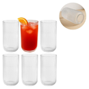 6 Copos de Vidro 450ml Canelado Sofia Elegante Versátil